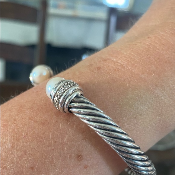 David Yurman Cable Bracelet with Pearls and Diamonds, 7mm - Picture 5 of 5